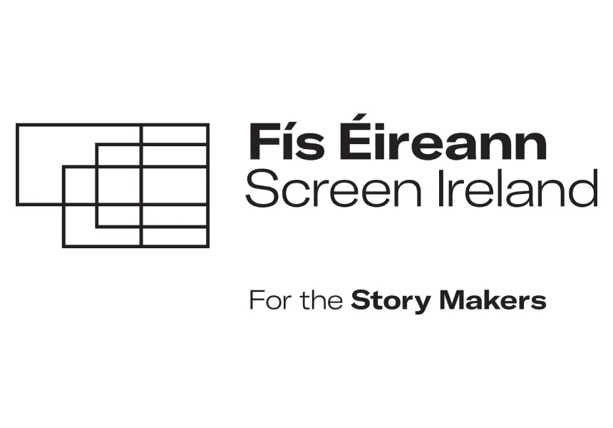 black screen ireland logo on white background