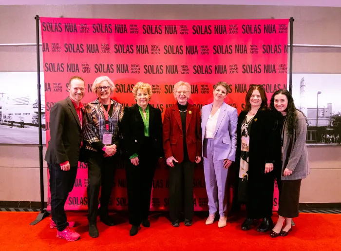 Solas Nua staff posing with Mary Robinson CIFF2025